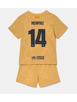 Barcelona Memphis Depay #14 Auswärts Trikotsatz für Kinder 2022-23 Kurzarm (+ Kurze Hosen)